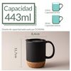 Dowan Taza De Café De 450 Ml Con Fondo De Corcho Y Tapa, Juego De 2