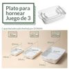 Dowan Cazuelas De Cerámica Para Horno, Juego De 3, Color Blanco (39,6 Cm / 31 Cm / 22,6 Cm)