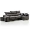 Sofa Chaise Longue Loki Derecha Gris Marengo Tejido Con Sistema Acualine Y Desenfundable 4 Plazas 225x150 Cm Tanuk