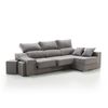 Sofa Chaise Longue Loki Derecha Gris Perla Tejido Con Sistema Acualine Y Desenfundable 4 Plazas 225x150 Cm Tanuk