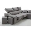 Sofa Chaise Longue Loki Derecha Gris Perla Tejido Con Sistema Acualine Y Desenfundable 4 Plazas 225x150 Cm Tanuk