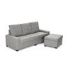 Sofa Chaise Longue Snotra Reversible Gris Perla Tejido Con Sistema Acualine Y Desenfundable 4 Plazas 220x150 Cm Tanuk