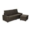 Sofa Chaise Longue Snotra Reversible Marron Tejido Con Sistema Acualine Y Desenfundable 4 Plazas 220x150 Cm Tanuk