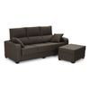 Sofa Chaise Longue Nott Reversible Marron Tejido Con Sistema Acualine Y Desenfundable 4 Plazas 220x154 Cm Tanuk