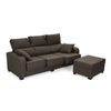 Sofa Chaise Longue Nott Reversible Marron Tejido Con Sistema Acualine Y Desenfundable 4 Plazas 220x154 Cm Tanuk