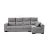 Sofa Chaise Longue Lytir Derecha Gris Perla Desenfundable Respaldo Reclinable 273x145 Cm 4 Plazas Tanuk