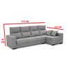 Sofa Chaise Longue Lytir Derecha Gris Perla Desenfundable Respaldo Reclinable 273x145 Cm 4 Plazas Tanuk