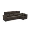 Sofa Chaise Longue Lytir Derecha Marron Desenfundable Respaldo Reclinable 273x145 Cm 4 Plazas Tanuk