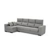 Sofa Chaise Longue Lytir Izquierda Gris Perla Desenfundable Respaldo Reclinable 273x145 Cm 4 Plazas Tanuk