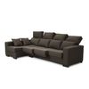 Sofa Chaise Longue Lytir Izquierda Marron Desenfundable Respaldo Reclinable 273x145 Cm 4 Plazas Tanuk