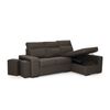 Sofa Chaise Longue Forseti Derecho Marron Tejido Con Sistema Acualine 4 Plazas 230x155 Cm Tanuk