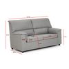 Sofa Saga 3 Plazas Gris Perla Desenfundable 155x82 Cm Tanuk