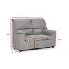 Sofa Saga 2 Plazas Gris Perla Desenfundable 125x82 Cm Tanuk