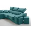 Sofa Chaise Longue Sultan Izquierda Turquesa 4 Plazas 260x150 Cm Tanuk
