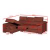 Sofa Chaise Longue Hela Reversible Rojo 4 Plazas 265x150 Cm Tanuk