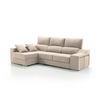 Sofa Chaise Longue Loki Izquierda Arena Tejido Con Sistema Acualine Y Desenfundable 4 Plazas 225x150 Cm Tanuk