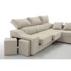 Sofa Chaise Longue Loki Derecha Beige Tejido Con Sistema Acualine Y Desenfundable 4 Plazas 225x150 Cm Tanuk