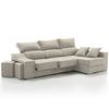 Sofa Chaise Longue Loki Derecha Beige Tejido Con Sistema Acualine Y Desenfundable 4 Plazas 225x150 Cm Tanuk