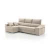Sofa Chaise Longue Loki Izquierda Beige Tejido Con Sistema Acualine Y Desenfundable 4 Plazas 225x150 Cm Tanuk