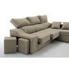 Sofa Chaise Longue Loki Derecha Mink Tejido Con Sistema Acualine Y Desenfundable 4 Plazas 225x150 Cm Tanuk