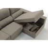 Sofa Chaise Longue Loki Derecha Marron Tejido Con Sistema Acualine Y Desenfundable 4 Plazas 225x150 Cm Tanuk