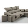 Sofa Chaise Longue Loki Derecha Marron Tejido Con Sistema Acualine Y Desenfundable 4 Plazas 225x150 Cm Tanuk