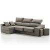 Sofa Chaise Longue Loki Izquierda Marron Tejido Con Sistema Acualine Y Desenfundable 4 Plazas 225x150 Cm Tanuk