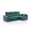 Sofa Chaise Longue Loki Derecha Turquesa Tejido Con Sistema Acualine Y Desenfundable 4 Plazas 225x150 Cm Tanuk