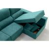 Sofa Chaise Longue Loki Derecha Turquesa Tejido Con Sistema Acualine Y Desenfundable 4 Plazas 225x150 Cm Tanuk