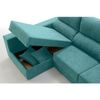 Sofa Chaise Longue Loki Izquierda Turquesa Tejido Con Sistema Acualine Y Desenfundable 4 Plazas 225x150 Cm Tanuk