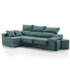 Sofa Chaise Longue Loki Izquierda Turquesa Tejido Con Sistema Acualine Y Desenfundable 4 Plazas 225x150 Cm Tanuk