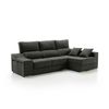 Sofa Chaise Longue Loki Derecha Negro Tejido Con Sistema Acualine Y Desenfundable 4 Plazas 225x150 Cm Tanuk