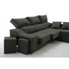 Sofa Chaise Longue Loki Derecha Negro Tejido Con Sistema Acualine Y Desenfundable 4 Plazas 225x150 Cm Tanuk