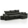 Sofa Chaise Longue Loki Derecha Negro Tejido Con Sistema Acualine Y Desenfundable 4 Plazas 225x150 Cm Tanuk