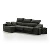 Sofa Chaise Longue Loki Izquierda Negro Tejido Con Sistema Acualine Y Desenfundable 4 Plazas 225x150 Cm Tanuk