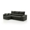 Sofa Chaise Longue Loki Izquierda Negro Tejido Con Sistema Acualine Y Desenfundable 4 Plazas 225x150 Cm Tanuk