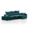 Sofa Chaise Longue Kvasir Derecha Esmeralda Tejido Con Sistema Acualine 4 Plazas 260x150 Cm Tanuk