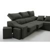 Sofa Chaise Longue Kvasir Derecha Negro Tejido Con Sistema Acualine 4 Plazas 260x150 Cm Tanuk