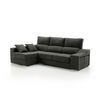 Sofa Chaise Longue Kvasir Izquierda Negro Tejido Con Sistema Acualine 4 Plazas 260x150 Cm Tanuk