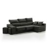 Sofa Chaise Longue Sultan Derecha Negro 4 Plazas 260x150 Cm Tanuk