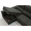 Sofa Chaise Longue Sultan Izquierda Negro 4 Plazas 260x150 Cm Tanuk