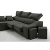 Sofa Chaise Longue Sultan Izquierda Negro 4 Plazas 260x150 Cm Tanuk