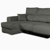 Sofa Chaise Longue Lodurr Izquierda Negro Tejido Con Sistema Acualine 4 Plazas 294x160 Cm Tanuk