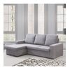 Sofá Chaiselongue Chicago, 3 Plazas Puff Reversible 195x148x92 Cm Gris Claro