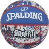 Balón De Baloncesto Spalding Grafitti Black Red Caucho Talla 7
