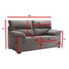 Sofa Delling 3 Plazas Gris Perla 3 Plazas 185x90 Cm Tejido Con Sistema Acualine Tanuk