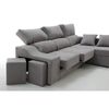 Sofa Chaise Longue Kvasir Derecha Gris Perla Tejido Con Sistema Acualine 4 Plazas 260x150 Cm Tanuk