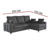 Sofa Chaise Longue Mimir Derecha Capitone Gris Marengo Tejido Con Sistema Acualine 4 Plazas 250x175 Cm Tanuk