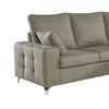 Sofa Chaise Longue Mimir Derecha Capitone Gris Perla Tejido Con Sistema Acualine 4 Plazas 250x175 Cm Tanuk