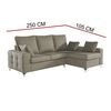 Sofa Chaise Longue Mimir Derecha Capitone Gris Perla Tejido Con Sistema Acualine 4 Plazas 250x175 Cm Tanuk